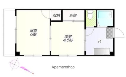 コーポ上原[2K/29.16m2]の間取図