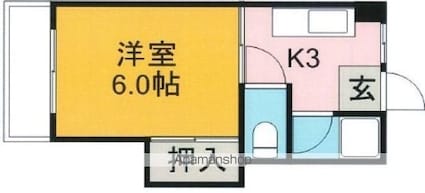 上一万ハイツ[1K/23.1m2]の間取図