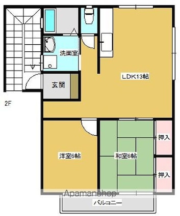 レジデンス吉田[2DK/57.96m2]の間取図