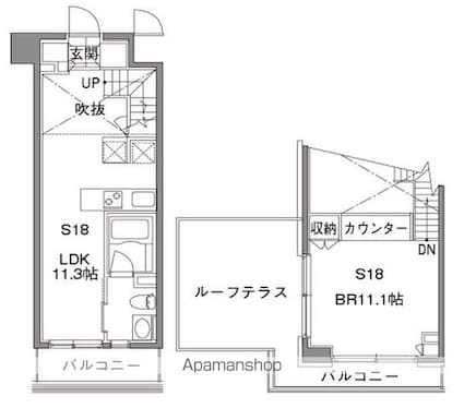 東京都目黒区青葉台１丁目[1LDK/51.56m2]の間取図