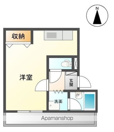 ヴーヴレイ[1K/24.75m2]の間取図