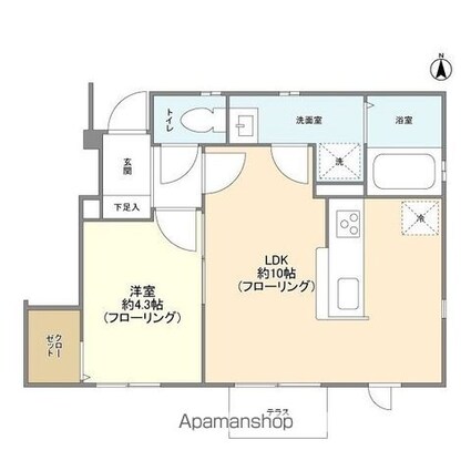 Ｒｉｚｅｒａ　ｄ’ｏｒ[1LDK/34.13m2]の間取図