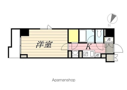 ルーブル三軒茶屋参番館[1K/25.65m2]の間取図
