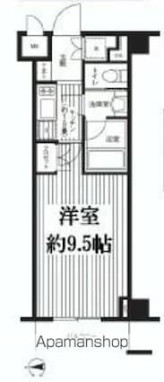 グランハイツ東新宿[1K/28.07m2]の間取図