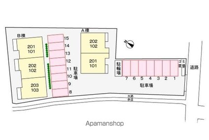 ララ・メゾン　Ａ[2DK/47.93m2]の配置図