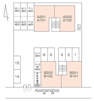 フォブール札場Ａ・Ｂ[2LDK/52.99m2]の配置図