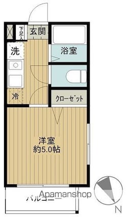 スカイコート麻布[1K/18.3m2]の間取図