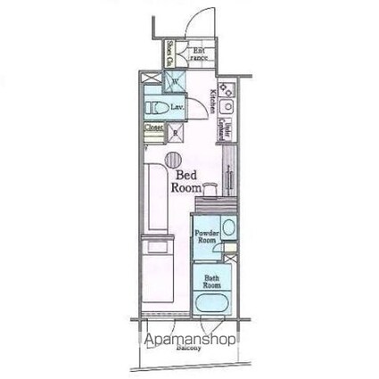 ロイジェントパークス四ツ谷[1R/25.74m2]の間取図