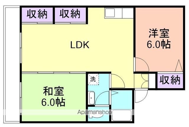 和歌山県和歌山市古屋[2LDK/53m2]の間取図