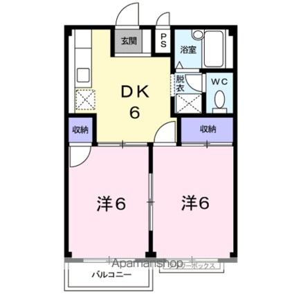アーバン稲葉[2DK/39.74m2]の間取図