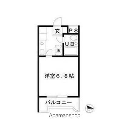 駒宮ハイツ[1K/19.72m2]の間取図
