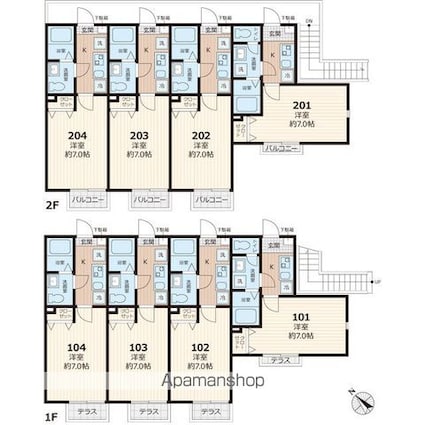 パステール・グラン桜木[1K/21.85m2]の間取図