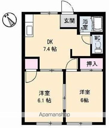 フレンド・ハイツ[2DK/41.8m2]の間取図
