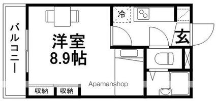 レオパレス花[1K/23.18m2]の間取図