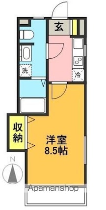 コルテセタガヤ[1K/29m2]の間取図