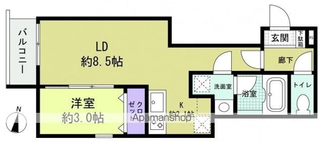 GREENHILL HATSUKAICHI敷地内駐車場空有りの間取り写真
