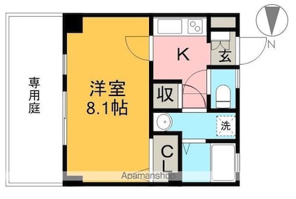 エル・パティオ[1K/27.52m2]の間取図