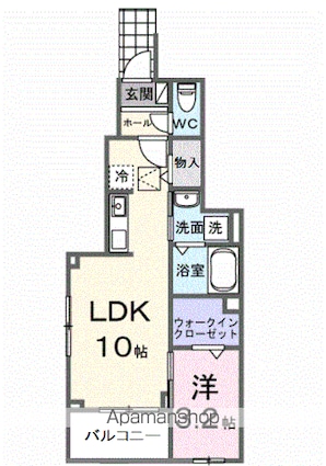 レルージュ[1LDK/35.06m2]の間取図