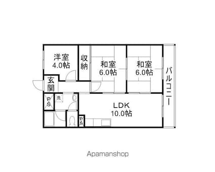 アスシャルマン野洲[3LDK/60m2]の間取図