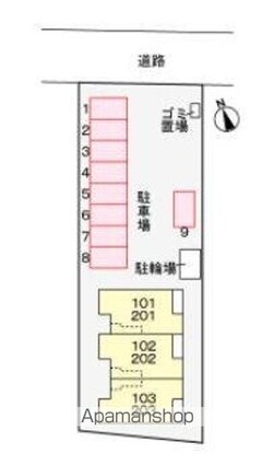 香川県高松市香西本町[1LDK/46.89m2]の配置図