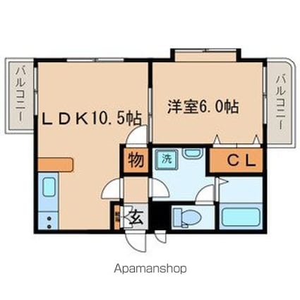 東京都中野区上高田４丁目[1LDK/38m2]の間取図