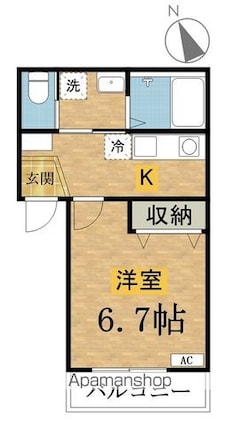 ＮｏｓｓＡ天神町[1K/25.05m2]の間取図