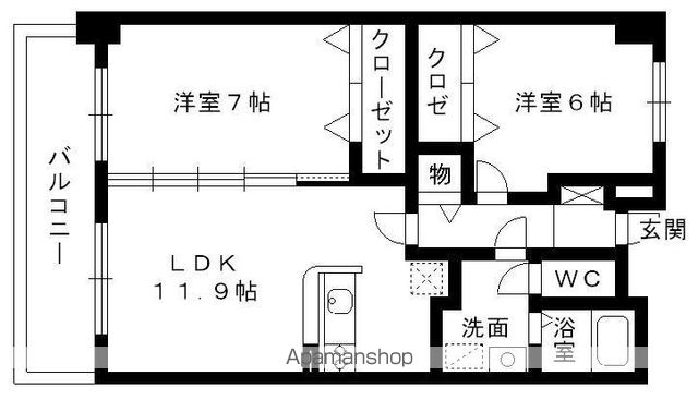 【福岡市東区松崎のマンションの間取り】