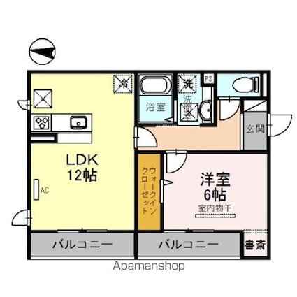 和歌山県和歌山市吹屋町４丁目[1LDK/46.17m2]の間取図