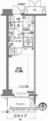 ＭＦＰＲコート木場公園[1K/25.58m2]の間取図