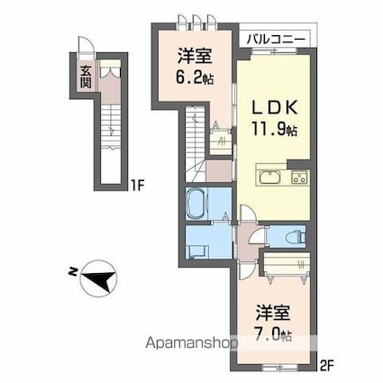 サン　ビレッジ[2LDK/61.25m2]の間取図