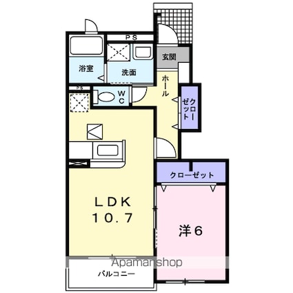 Ｈ＆Ｐ[1LDK/44.24m2]の間取図