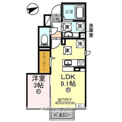 ＮＩＣＯ１[1LDK/30.73m2]の間取図