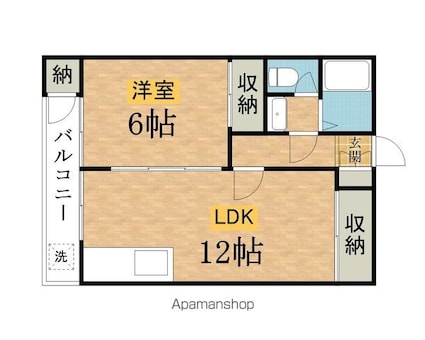 第５クロスビル[1LDK/51.61m2]の間取図