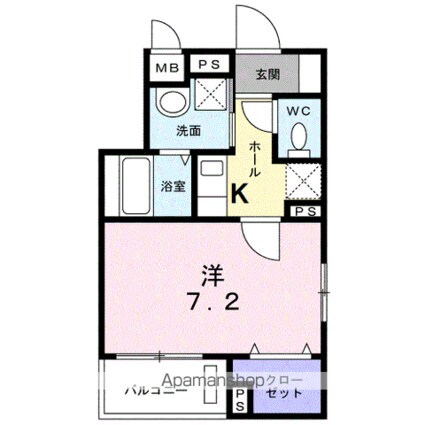リベルテ[1K/27.06m2]の間取図