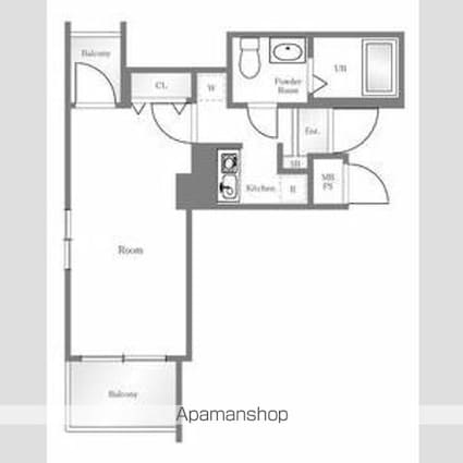 ミリオンステージ西早稲田壱番館[1K/23.99m2]の間取図