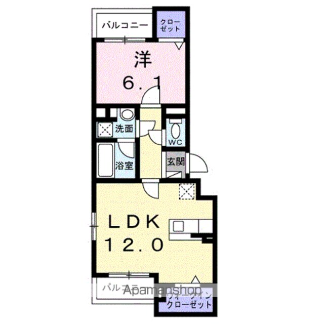 ＣＲＥＶＡＮＣＥ亀戸Ⅱ[1LDK/46.76m2]の間取図