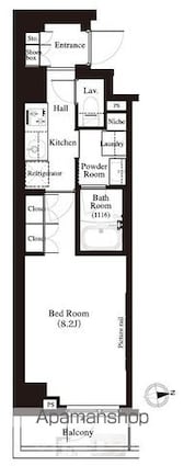 東京都中野区江原町２丁目[1K/28.13m2]の間取図
