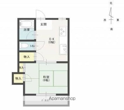 グリーンガーデン[1DK/25.2m2]の間取図