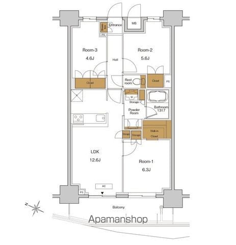 【北区東十条のマンションの間取り】