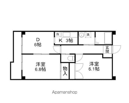 ゆたかビル[2LDK/50m2]の間取図