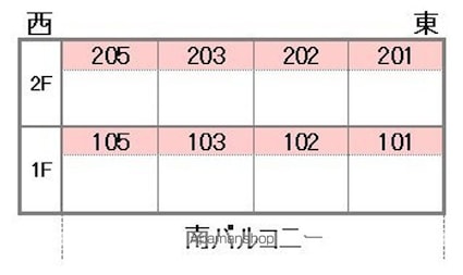 シングル花夢[1K/25.65m2]の配置図