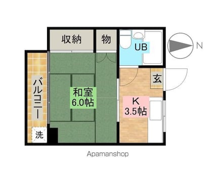 カーサわたなべ[1R/20.7m2]の間取図