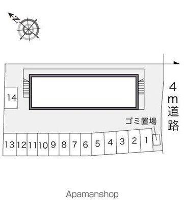レオパレスプリーザント宮[1K/20.28m2]の配置図