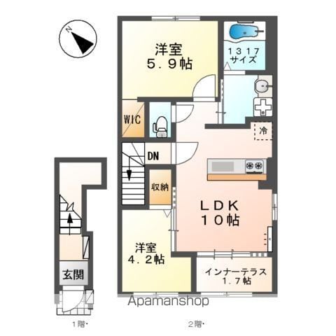 堺市中区東八田アパート工事の間取り写真