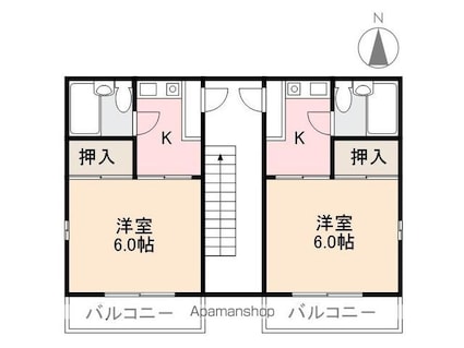 香川県高松市紙町[1K/18.36m2]の配置図
