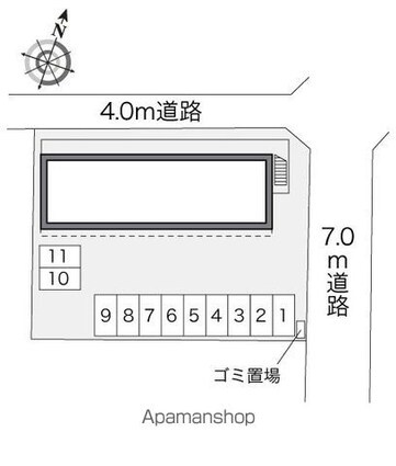 レオパレスシーマンニア[1K/22.35m2]の配置図