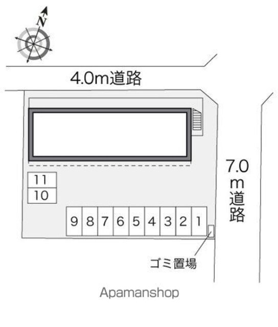 レオパレスシーマンニア[1K/22.35m2]の配置図