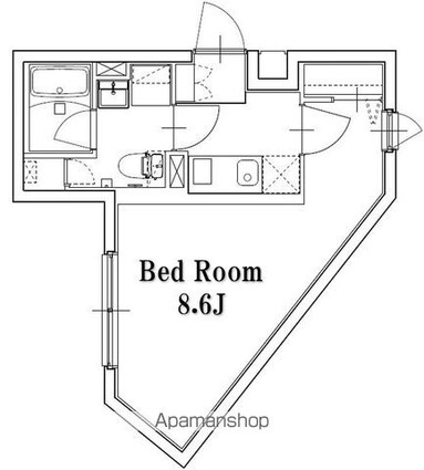 Ｂａｒｋ　Ｌａｎｅ武蔵小山[1K/25.18m2]の間取図