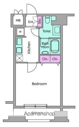 東京都港区東新橋２丁目[1K/30.02m2]の間取図