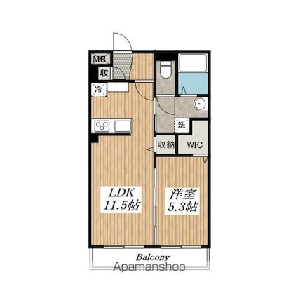 グランド・メゾン大野原Ｃ棟[1LDK/40m2]の間取図